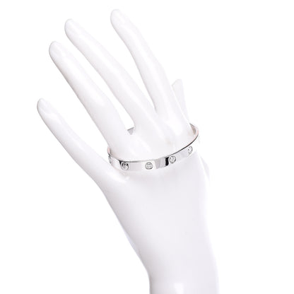 Cartier 18K White Gold 10 Diamond LOVE Bracelet 17 2 of 6
