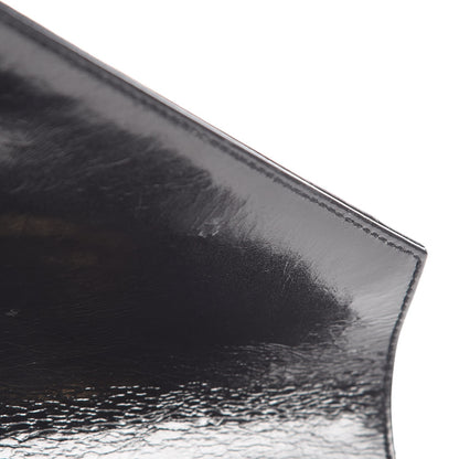 Saint Laurent Cracked Shiny Calfskin Matelasse Chevron Monogram Medium College Bag Black 13 of 14