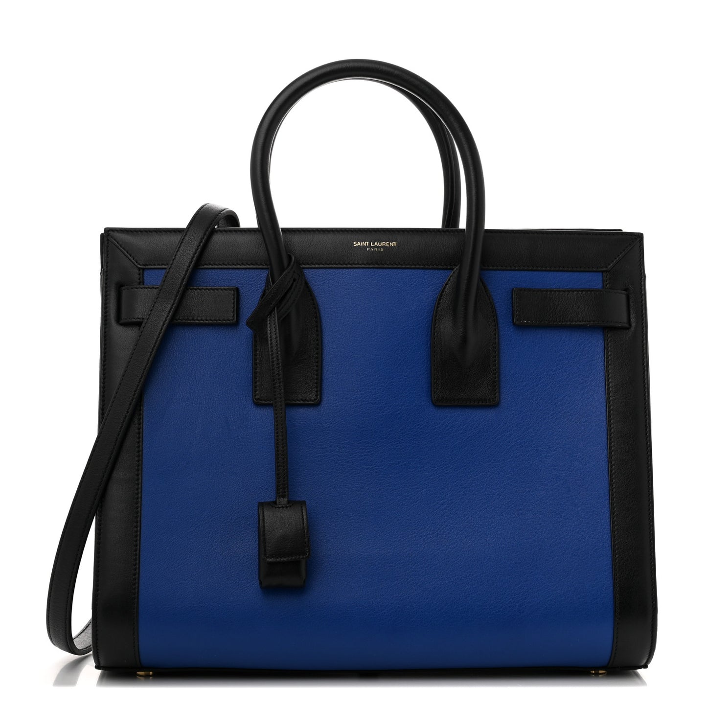 Calfskin Bi-Color Small Sac De Jour Royal Blue Black