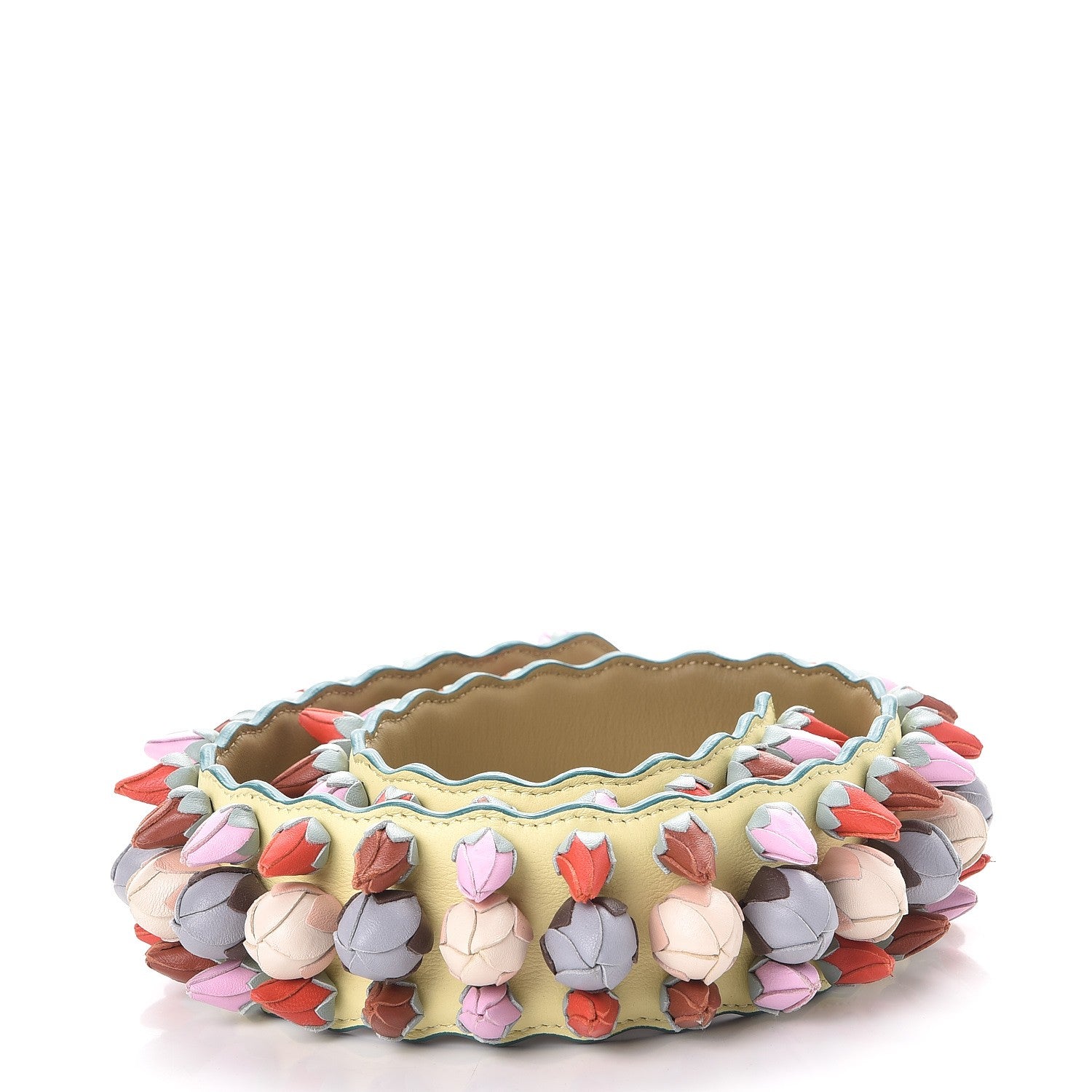 Fendi Calfskin Lambskin Rosebud Studded Strap You Multicolor 2 of 5