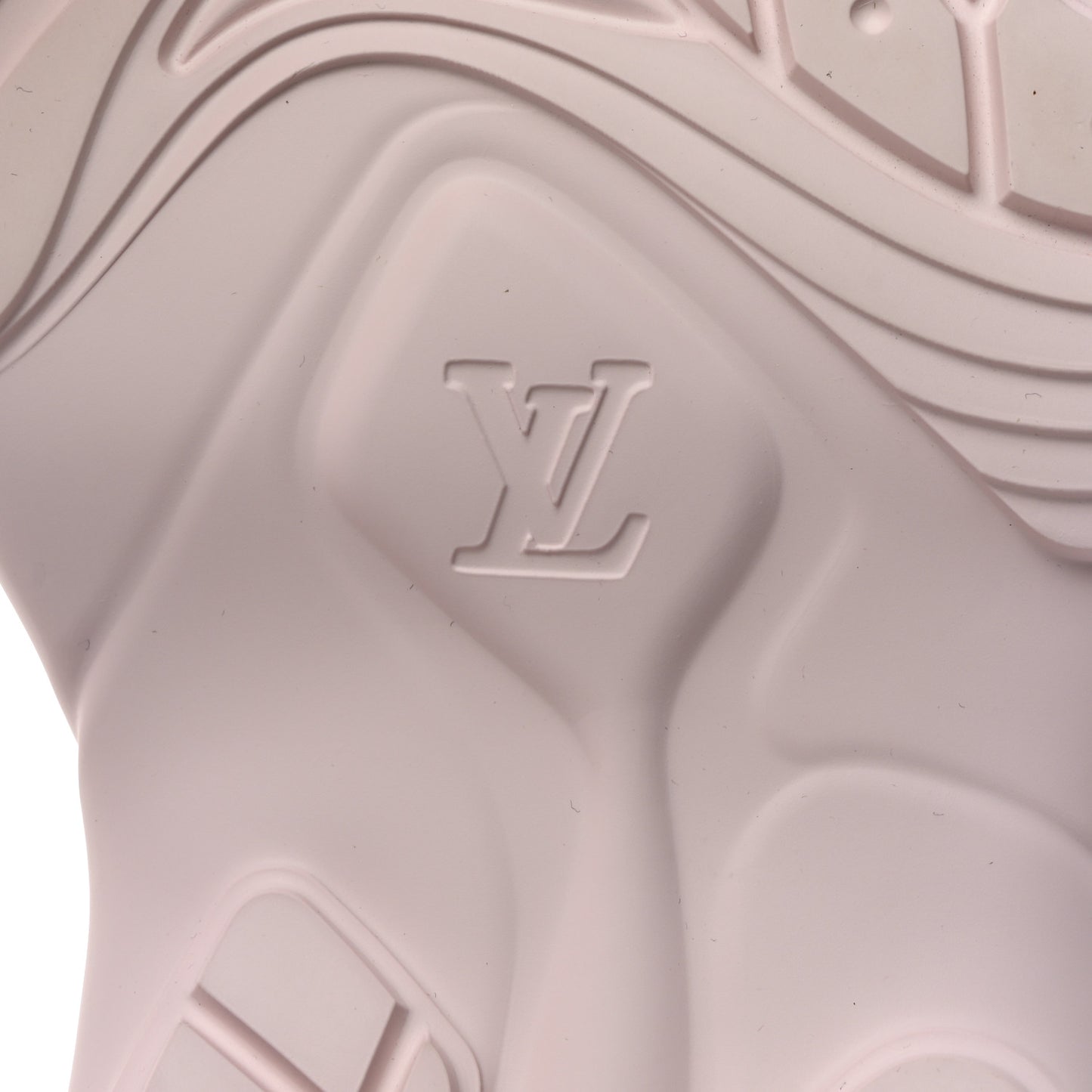 Rubber Monogram Embossed Pool 55 Flat Comfort Mule 38 Rose Clair