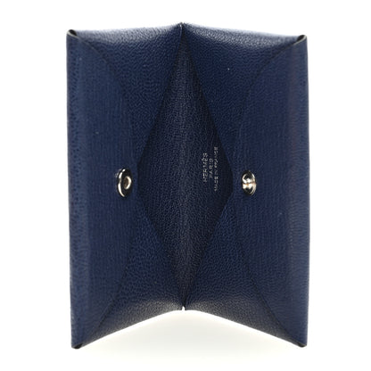 Hermes Chevre Mysore Calvi Card Case Bleu Saphir 5 of 6