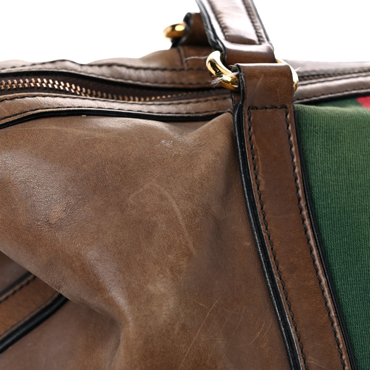 Calfskin Web Medium Rania Top Handle Bag Grey Field