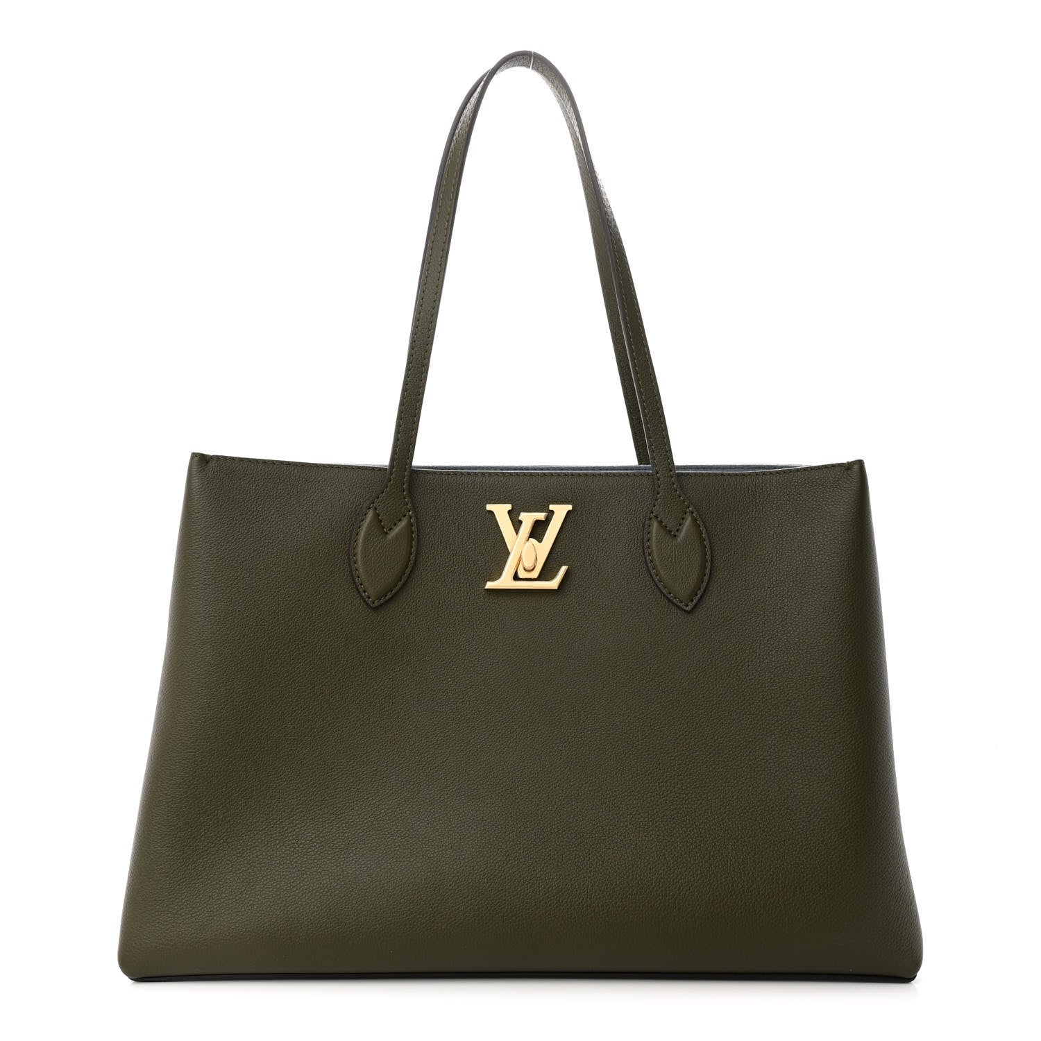 Louis Vuitton Grained Calfskin Lockme Shopper Kaki 1 of 9