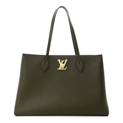 Louis Vuitton Grained Calfskin Lockme Shopper Kaki 1 of 9