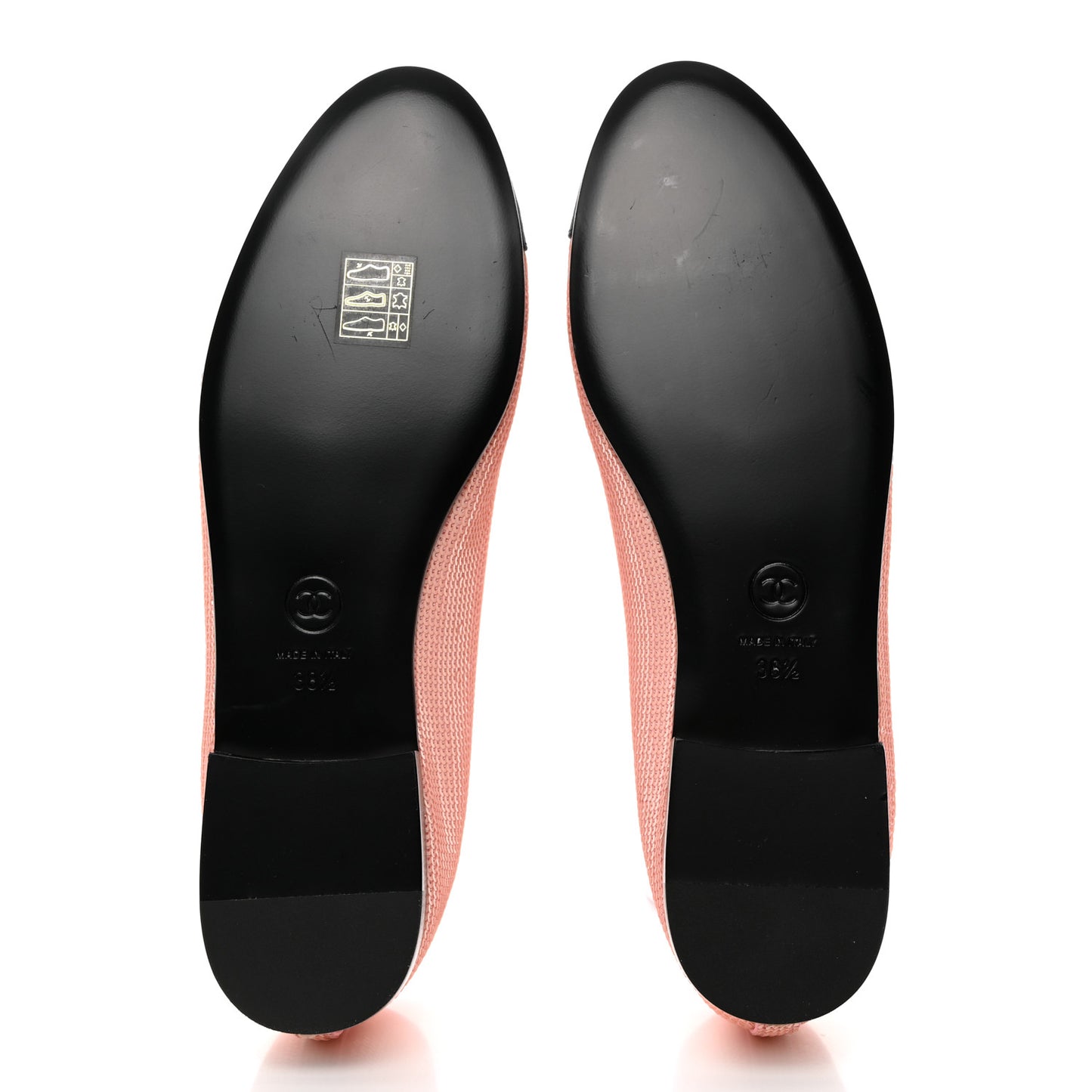 Sequin Grosgrain Cap Toe Ballerina Flats 38.5 Pink Black