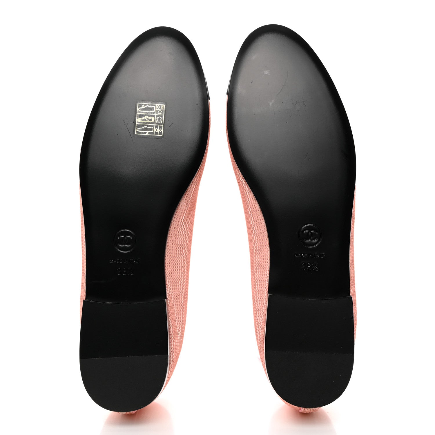 Chanel Sequin Grosgrain Cap Toe Ballerina Flats 38.5 Pink Black 5 of 8