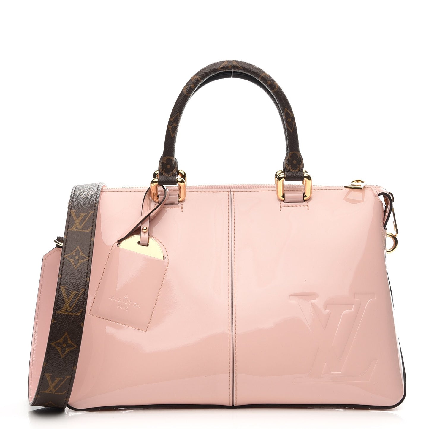 Patent Calfskin Miroir Tote Rose Ballerine