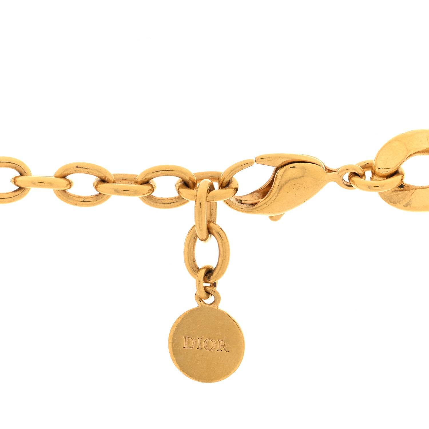 Christian Dior Metal Danseuse Etoile Chain Choker Necklace Gold 4 of 5