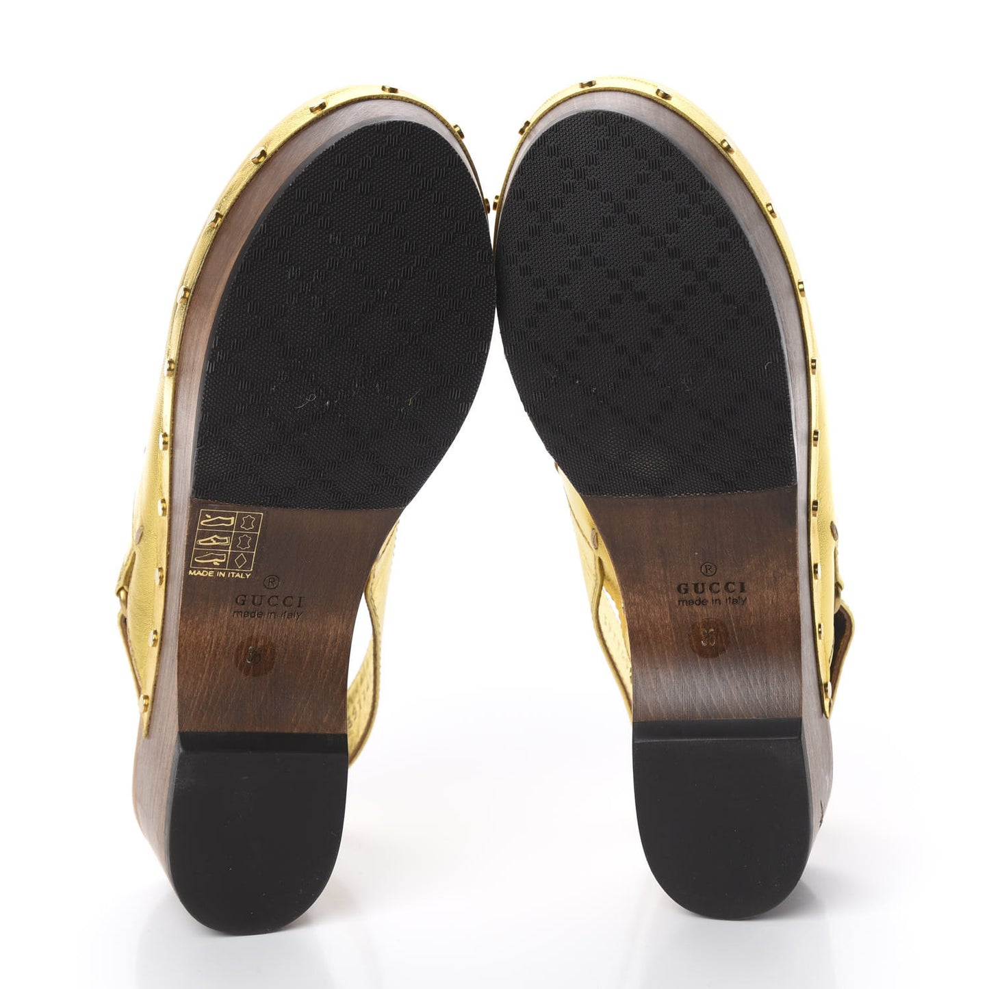 Metallic Nappa Horsebit Amstel Slingback Clogs 36 Oro Vecchio