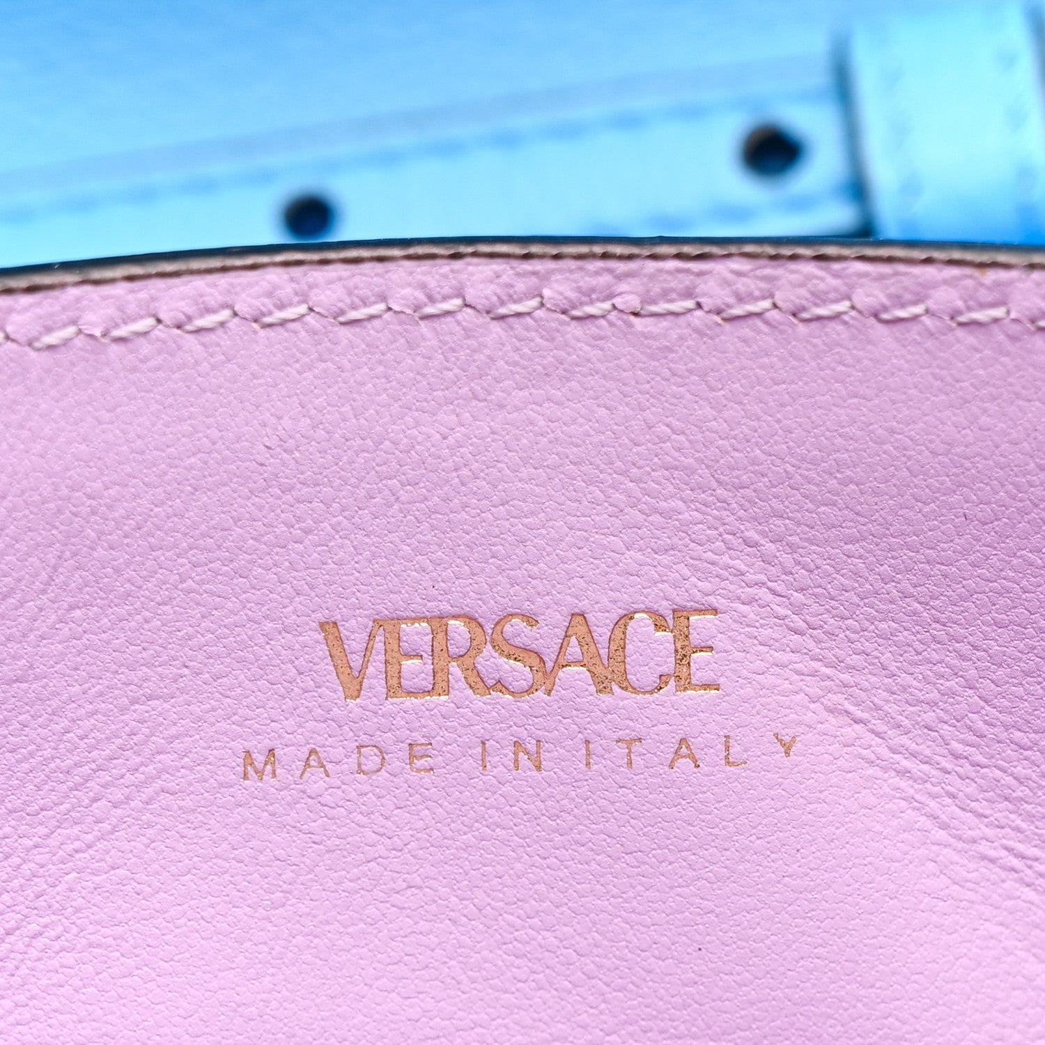 Versace Calfskin La Medusa Chain Crossbody Phone Pouch DV Blue 6 of 10