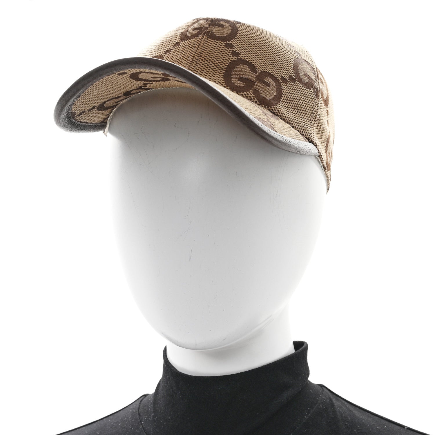 Gucci Monogram Jumbo GG Baseball Hat M 57 Camel Ebony 2 of 9