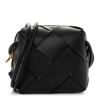 Bottega Veneta Lambskin Maxi Intrecciato Mini Cassette Camera Bag Black 1 of 9