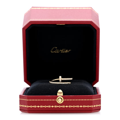 Cartier 18K Yellow Gold Diamond Juste Un Clou Paved Ring 56 7.5 6 of 6