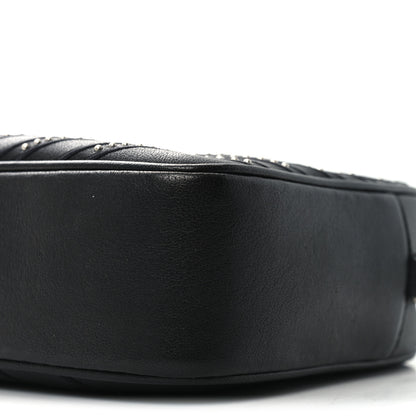 Saint Laurent Calfskin Studded Matelasse Monogram Lou Camera Bag Black 10 of 10