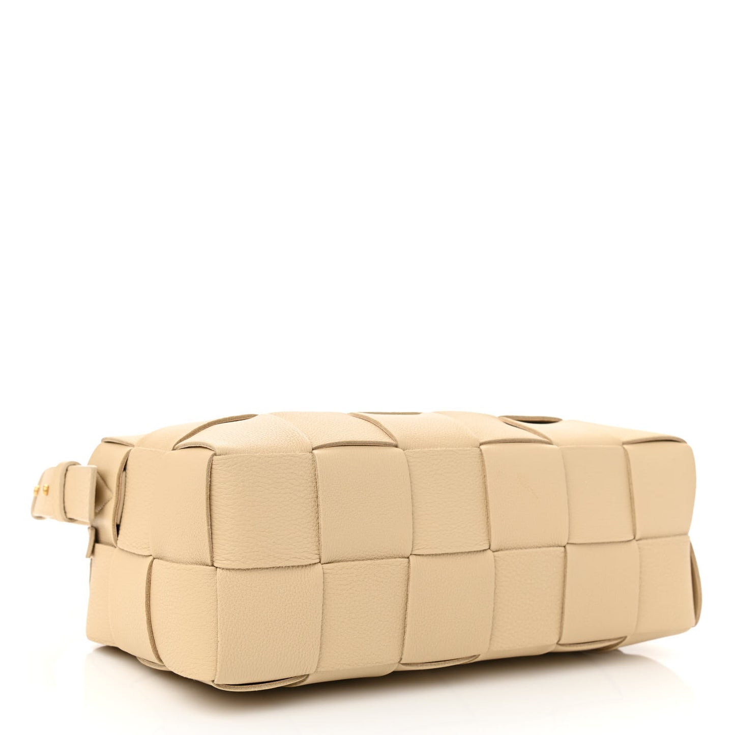 Grained Calfskin Maxi Intrecciato Cassette Crossbody Bag Porridge