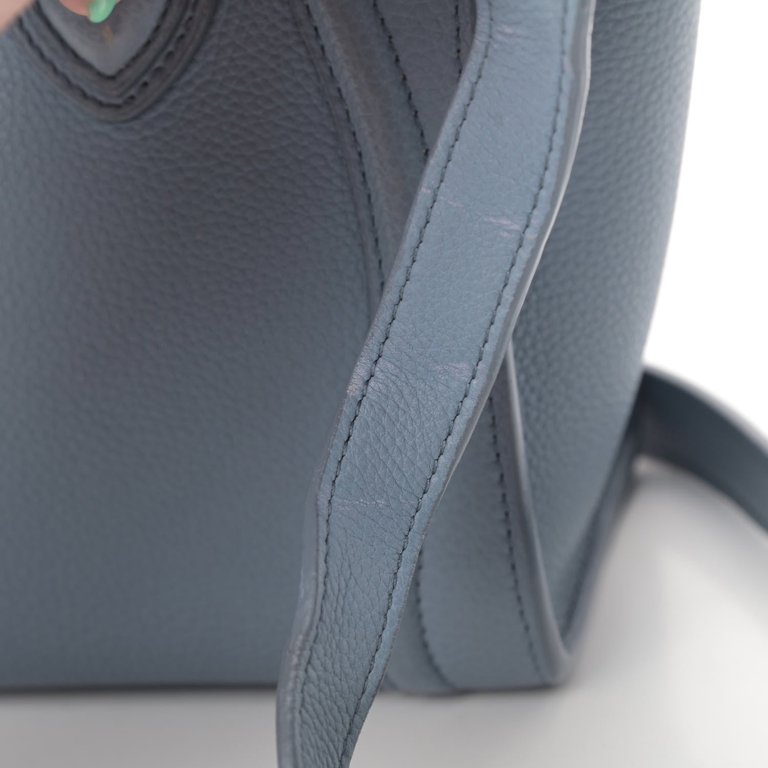 Celine Drummed Calfskin Nano Luggage Blue 16 of 16