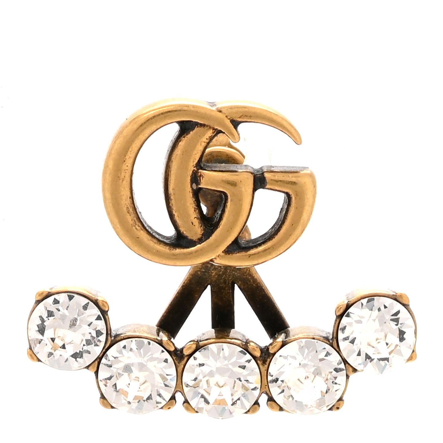 Crystal Single GG Earring Gold