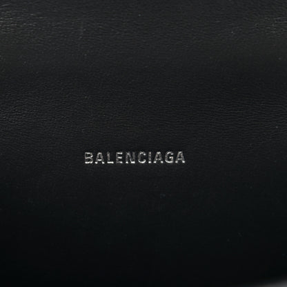 Balenciaga Shiny Calfskin Monochrome Crocodile Embossed Hourglass Top Handle Bag XS Black 6 of 11