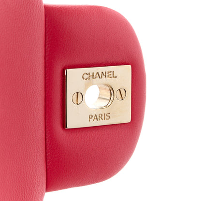 Chanel Lambskin Quilted Mini Rectangular Flap Dark Pink 7 of 11