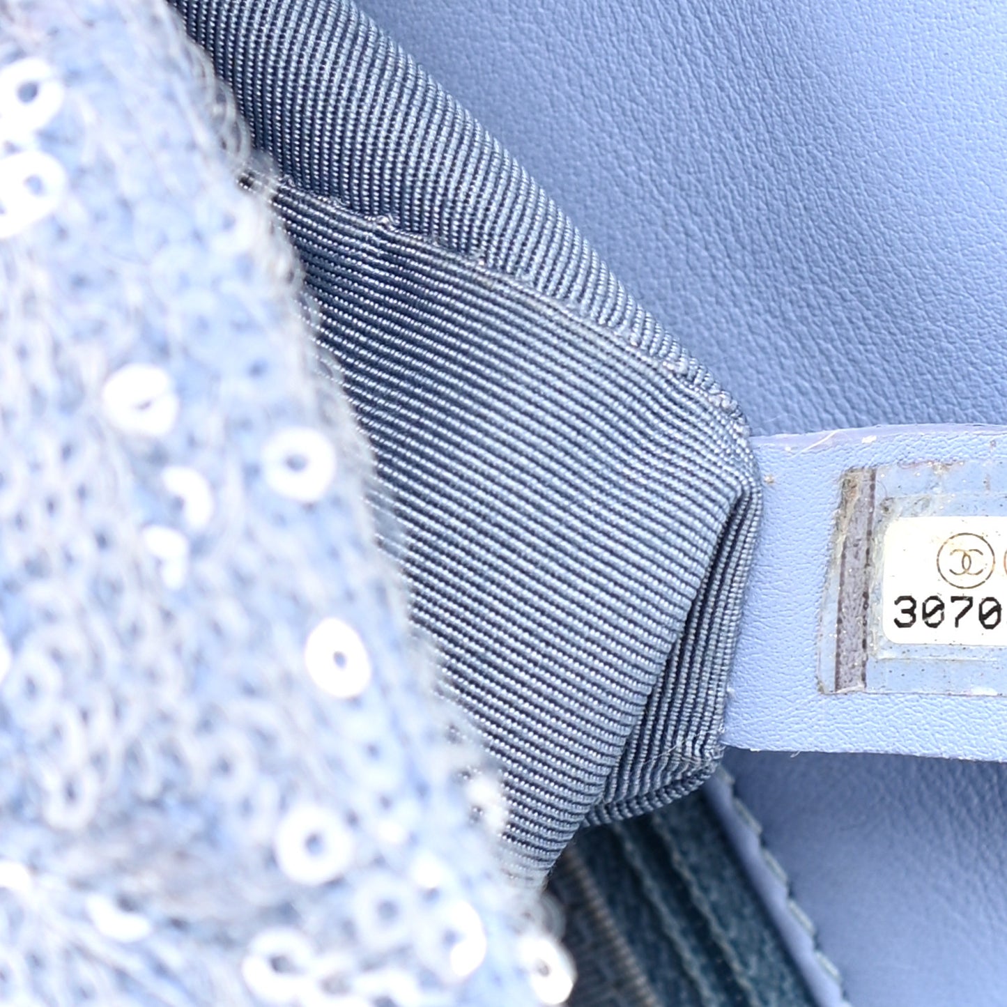Sequin Quilted Medium Chanel 19 Flap Light Blue