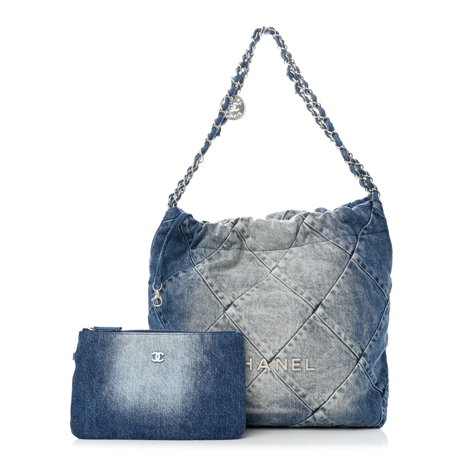 Chanel Denim Quilted Small Chanel 22 Blue 1 of 13