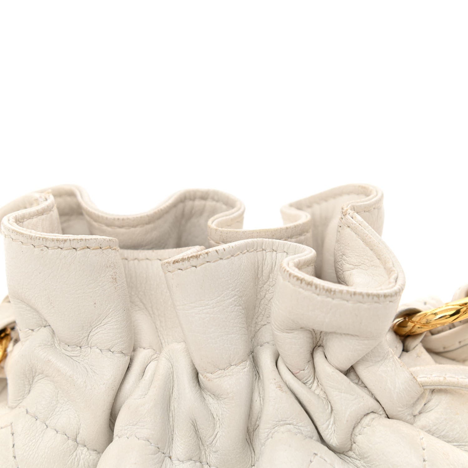 Chanel Lambskin Quilted Tassel Drawstring Pouch White 12 of 12