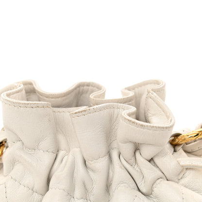 Chanel Lambskin Quilted Tassel Drawstring Pouch White 12 of 12