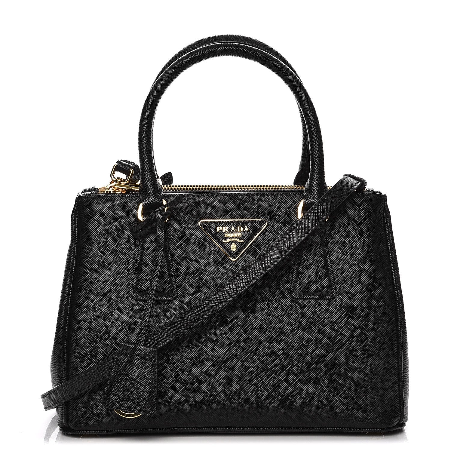 Prada Saffiano Lux Small Galleria Double Zip Tote Black 1 of 9