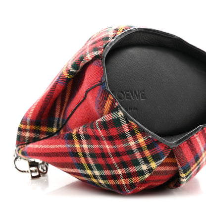 Loewe Wool Calfskin Mini Elephant Crossbody Bag Red Tartan 8 of 9