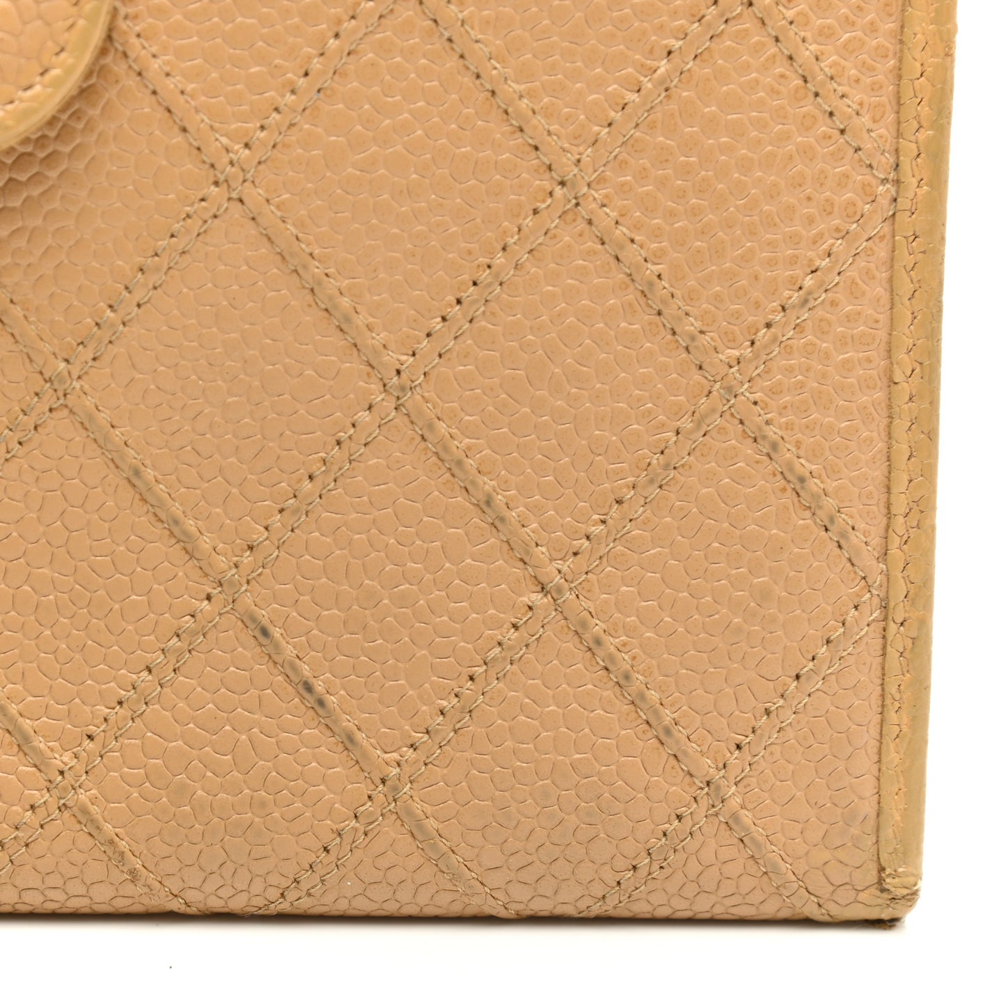 Caviar Diamond Stitched French Wallet Beige