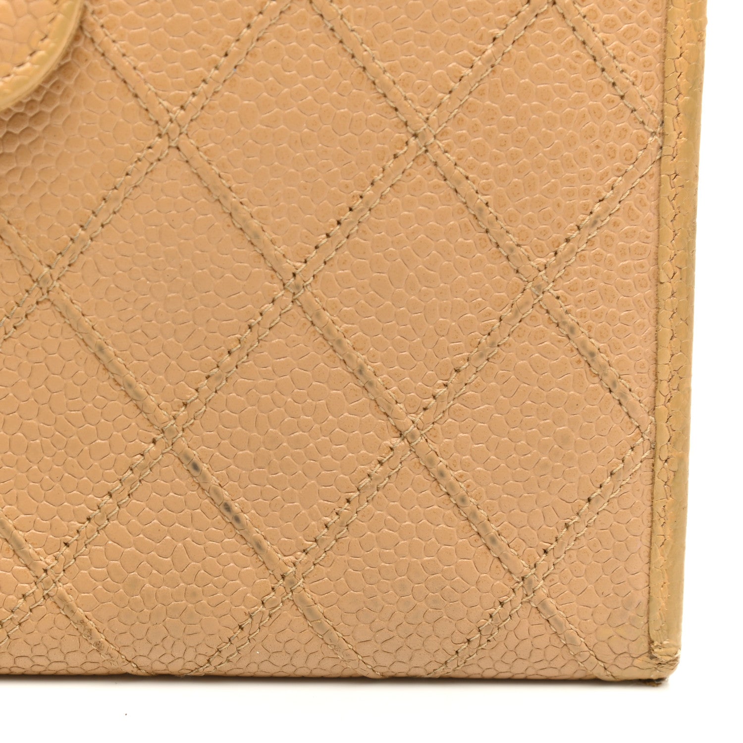 Chanel Caviar Diamond Stitched French Wallet Beige 11 of 15
