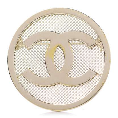 Chanel Mesh Circle CC Brooch Gold 1 of 3