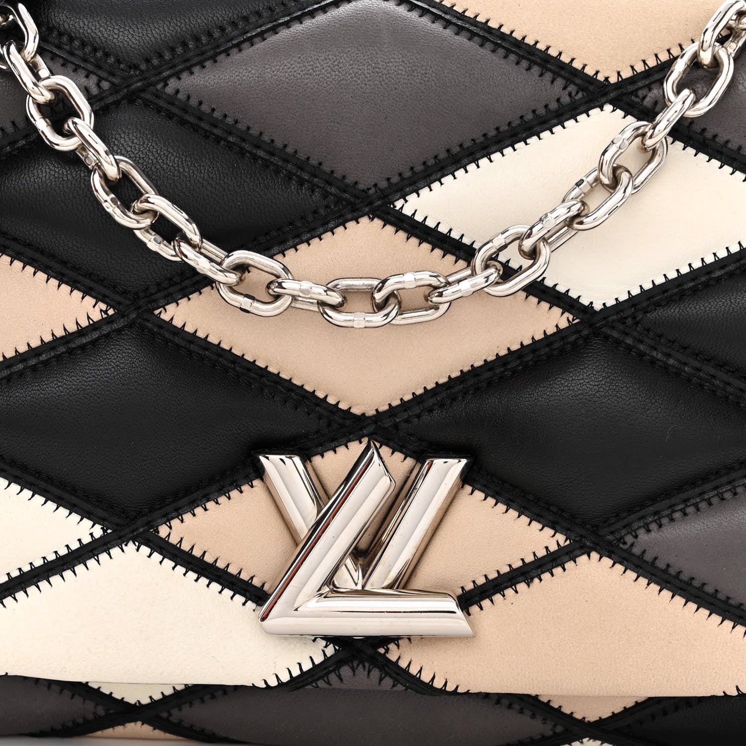 Louis Vuitton Lambskin Malletage GO-14 PM Beige Black 9 of 16