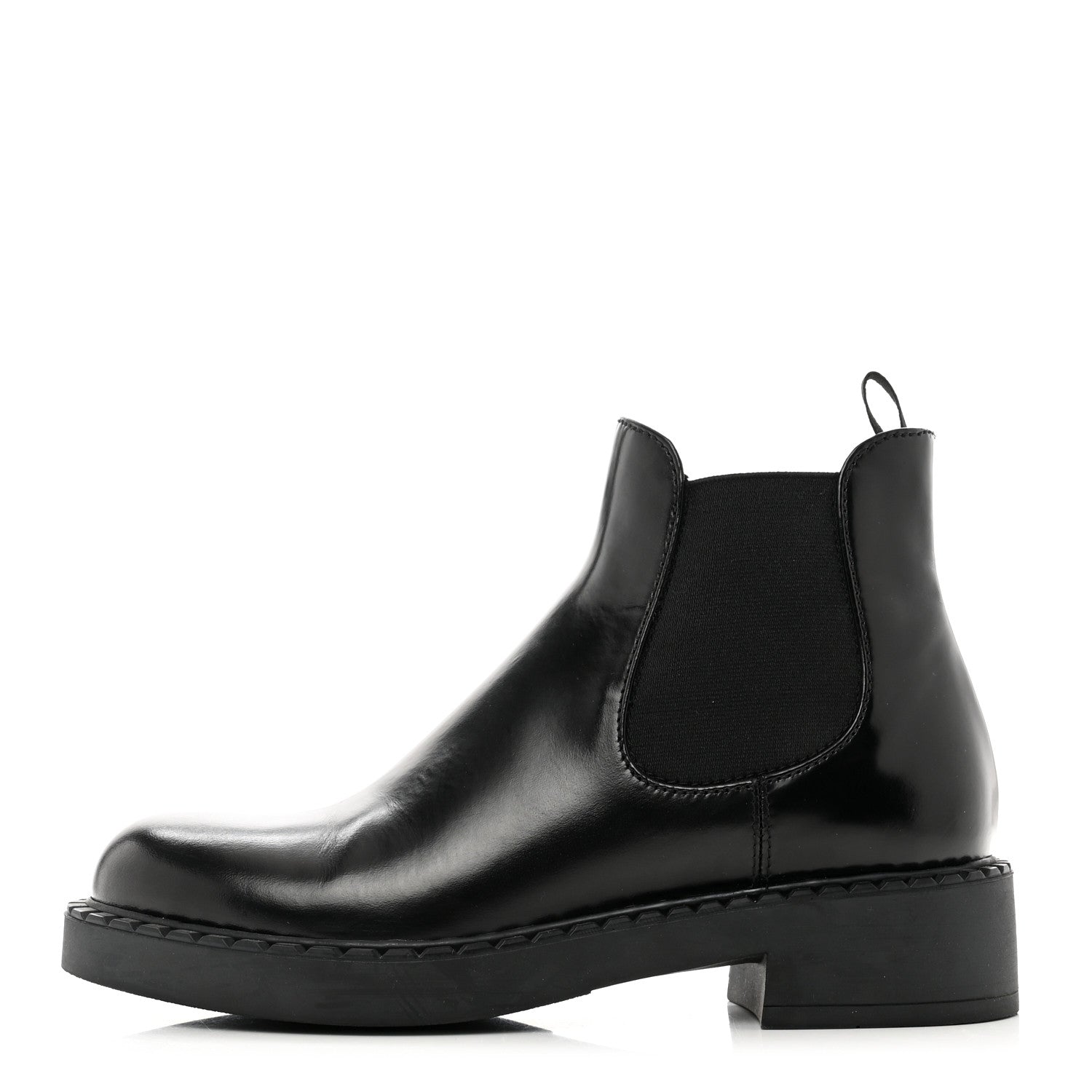Prada Spazzolato Chelsea 50mm Ankle Boots 38.5 Black 1 of 8
