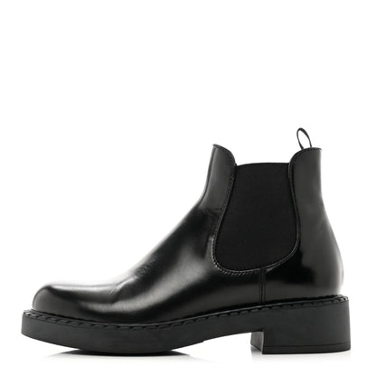 Prada Spazzolato Chelsea 50mm Ankle Boots 38.5 Black 1 of 8