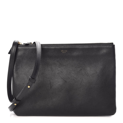 Celine Lambskin Large Trio Crossbody Bag Black 1 of 13
