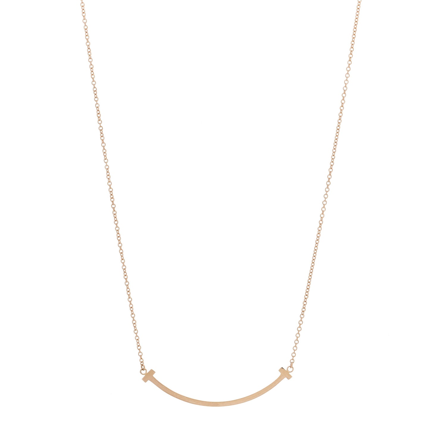 18K Rose Gold Small T Smile Pendant Necklace