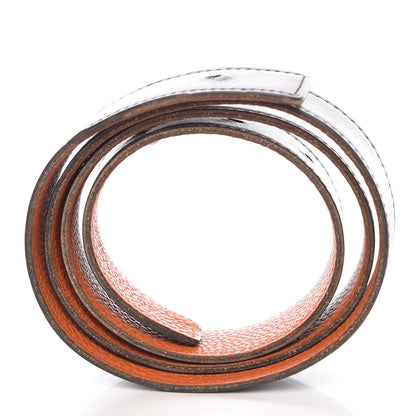 Hermes Box Togo 32mm Belt Strap 85 Chocolate Orange 4 of 10