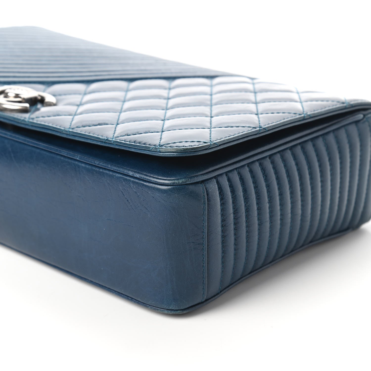 Chanel Glazed Calfskin Quilted Large Coco Boy Flap Blue 7 of 11
