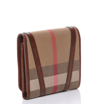 Burberry Bridle Calfskin House Check Medium Leighton Wallet Dark Tan 3 of 10