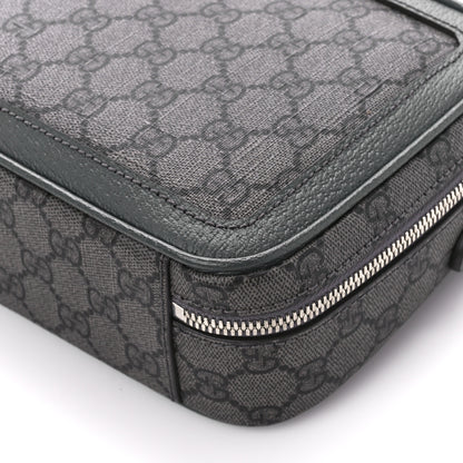 Gucci GG Supreme Monogram Textured Dollar Calfskin Small Ophidia Top Handle Shoulder Grey Black Graphite Grey 10 of 10