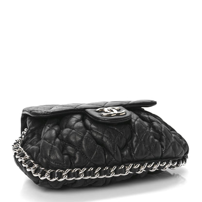 Chanel Washed Lambskin Quilted Mini Chain Around Flap Black 8 of 10