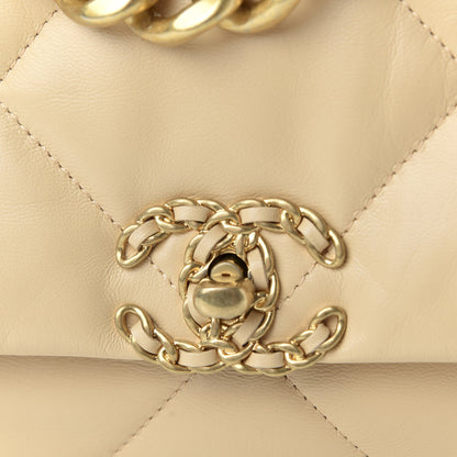 Chanel Goatskin Quilted Large 19 Flap Beige 10 of 10