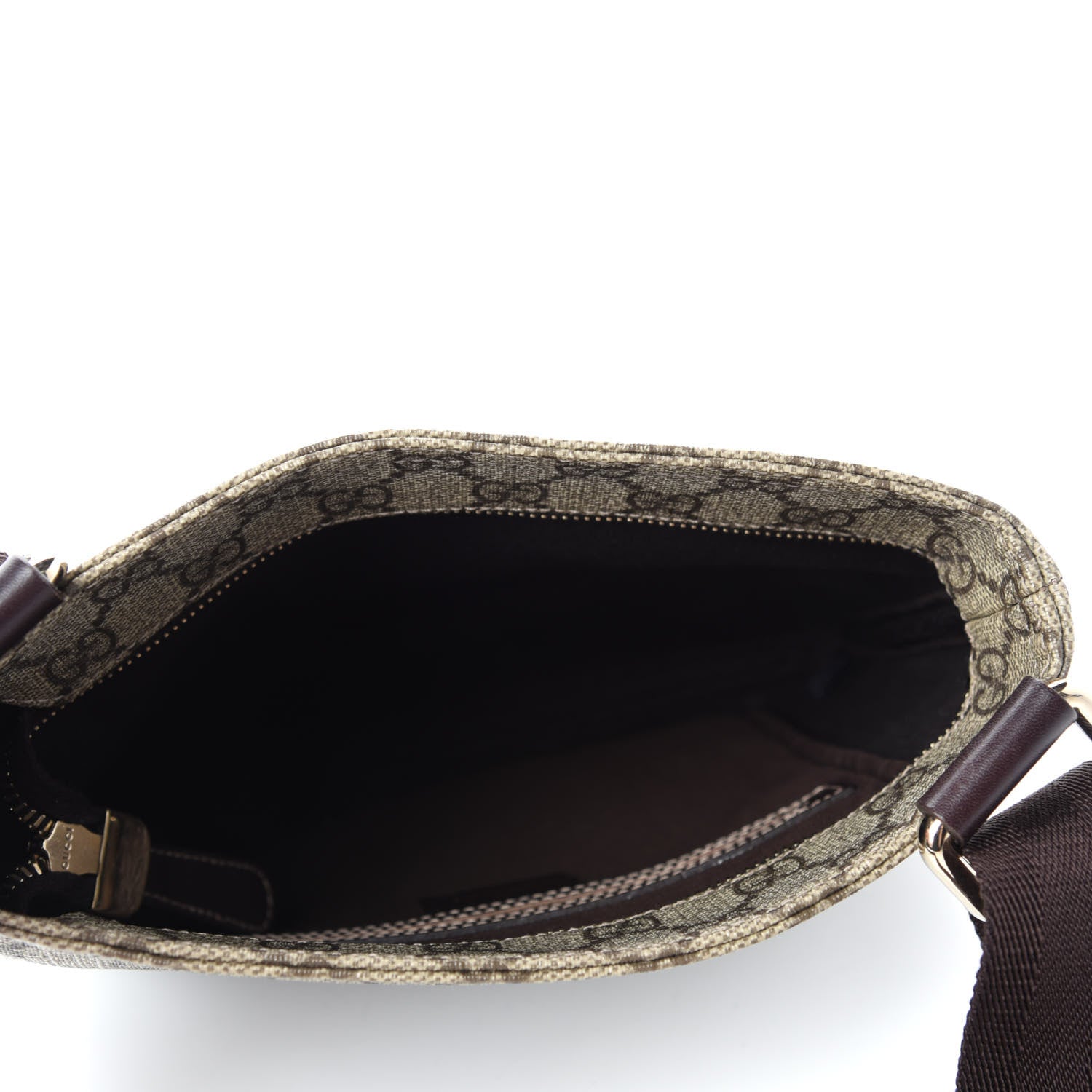 Gucci GG Supreme Monogram Small Flat Messenger Bag Dark Brown 5 of 10