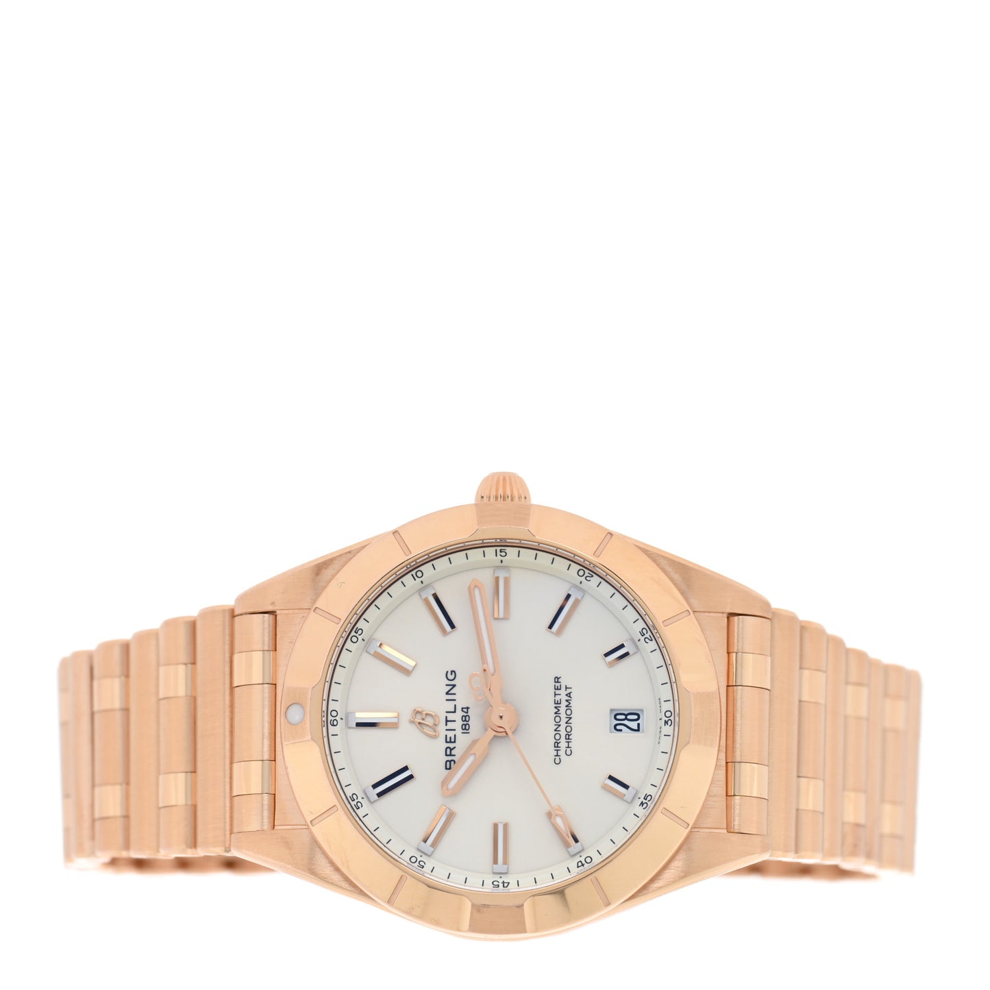 18K Rose Gold 32mm Chronomat Quartz Watch White R77310101A1R1