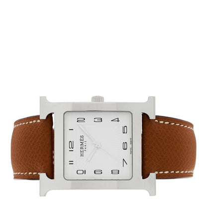 Hermes Stainless Steel Epsom 30.5mm Heure H Hour Quartz Watch Gold 2 of 5