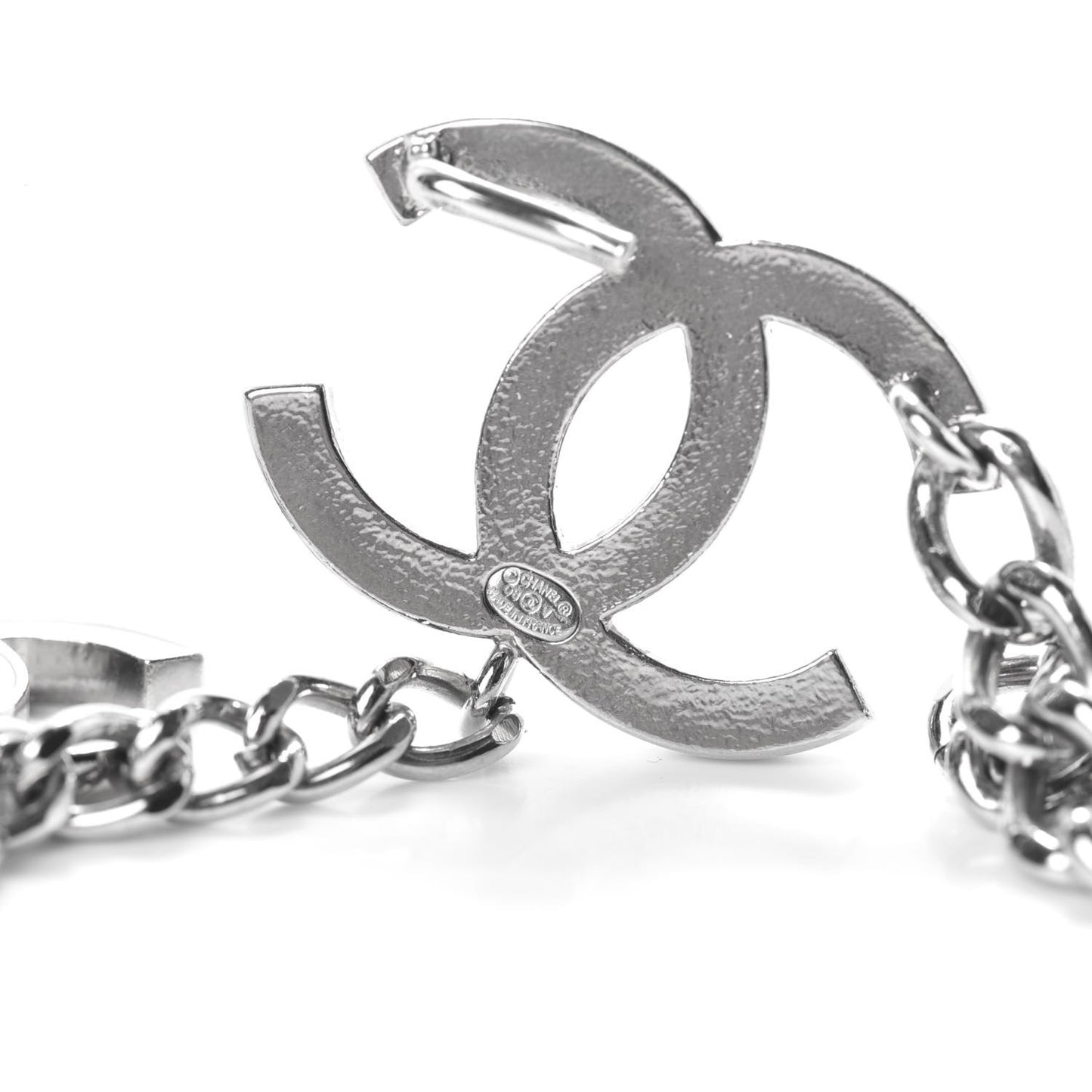 Enamel CC Ceinture Fantai Adjustable Belt Silver White