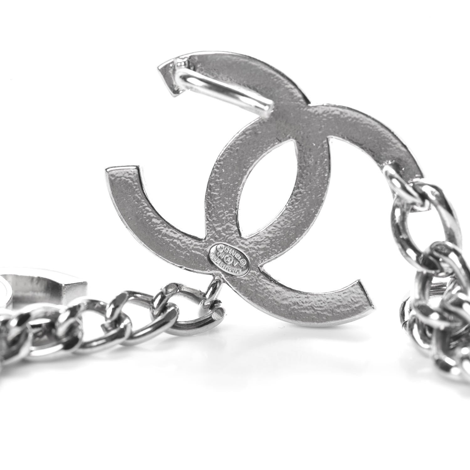 Chanel Enamel CC Ceinture Fantai Adjustable Belt Silver White 3 of 3