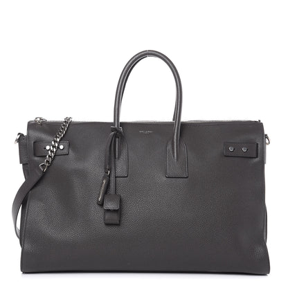 Saint Laurent Grained Calfskin Sac De Jour Souple Duffle 36H Asphalt Gray 1 of 14
